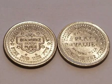 Showbiz Pizza Token Brass/Nickel (Silver Tone)  Chuck E Cheese 1980s
