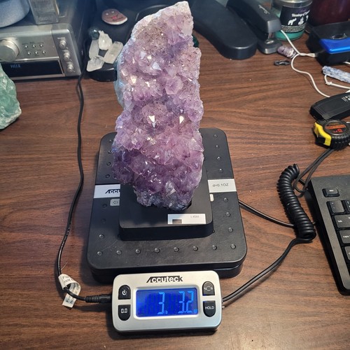 3lb+ Amethyst Chunky Druzy 8½" Altar Crystal Geode Cluster A Grade Wood Base - Picture 14 of 15