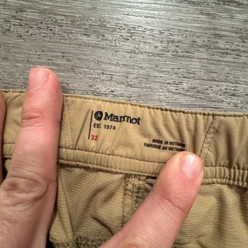 Marmot Pants Mens 32 Beige Belted Hiking Nylon Lightweight 32x30 Gorpcore Adult - Picture 3 of 14
