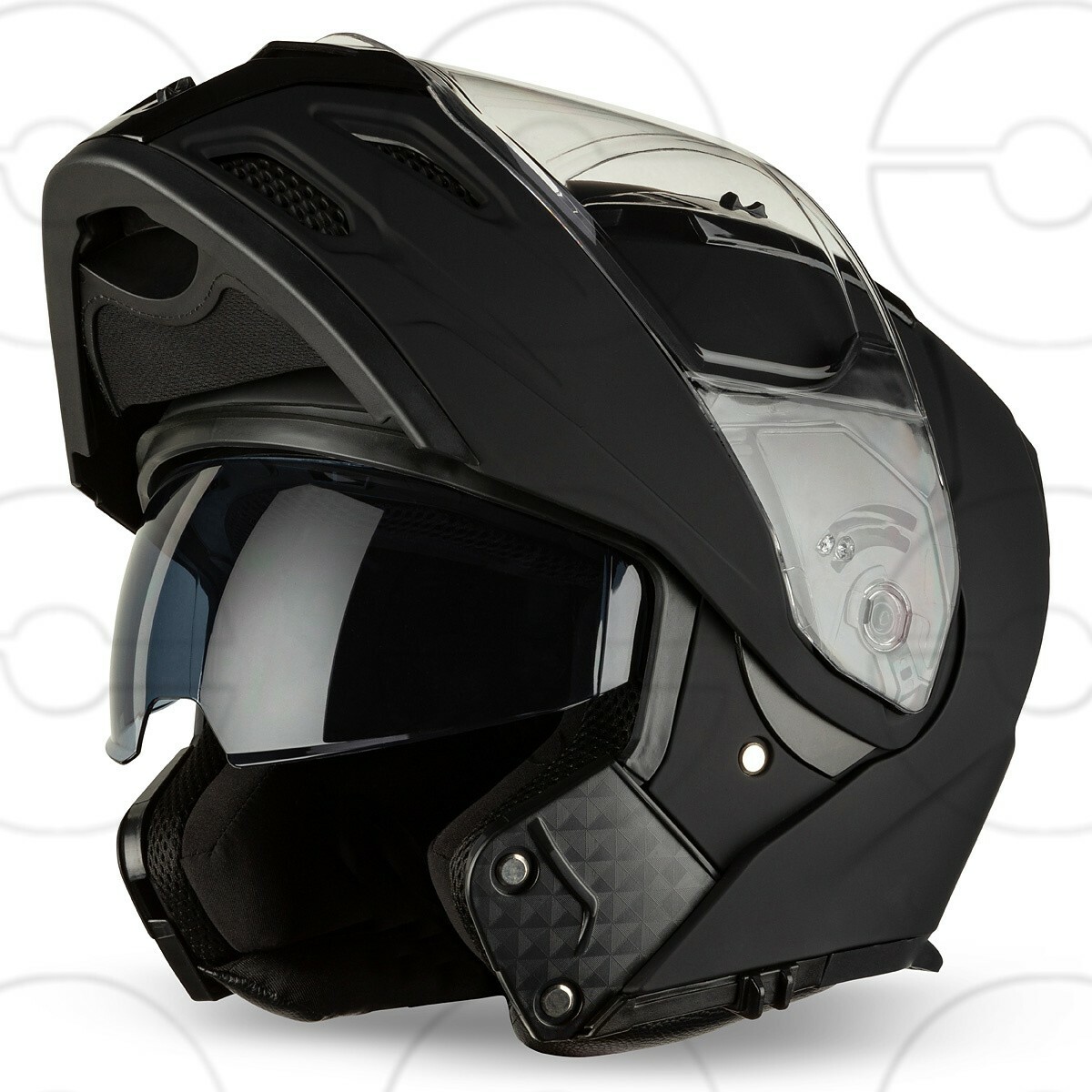 CRUIZER NEW Casco Moto Modulare Caschi Scooter Omologato Doppia Visiera Nero Opa