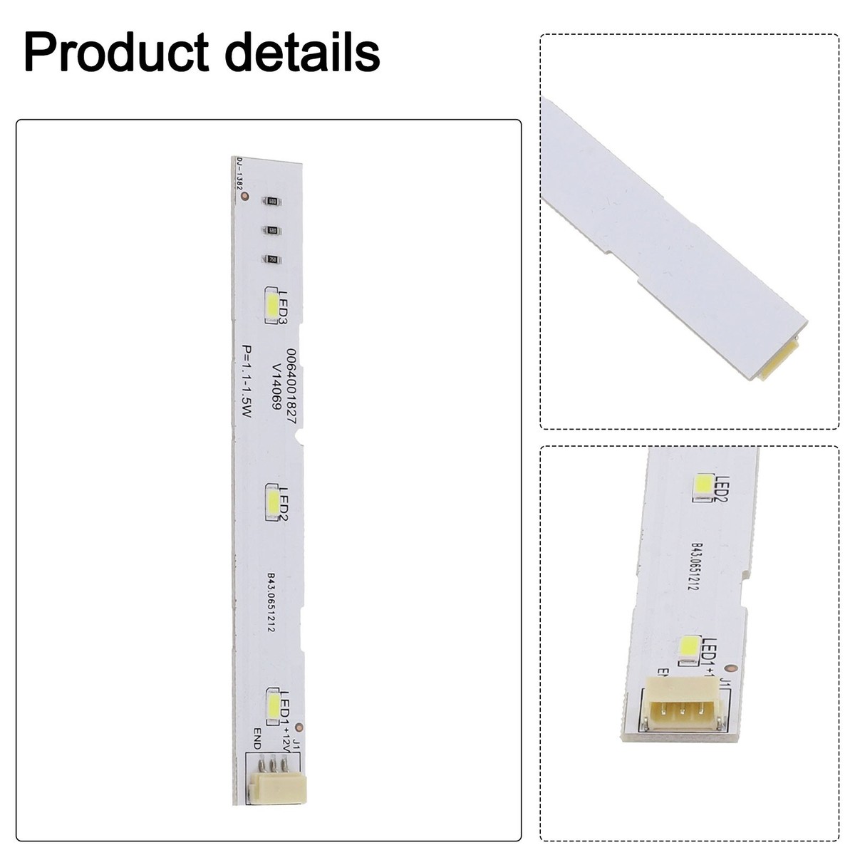 HEIBTENY Barra Luminosa A LED Per Frigorifero Haier BCD-575WDBI 0064001827, 13 X 1,6 Cm - Foto 2