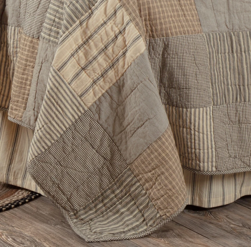 Cal King лоскутное одеяло ручной работы страны блок лоскутное одеяло земли тон серый Sawyer мельница - Изображение 3 из 4