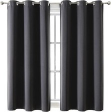 ChrisDowa Grommet Blackout Curtains for 42"W x 63"L Pack of 2 , Dark Grey