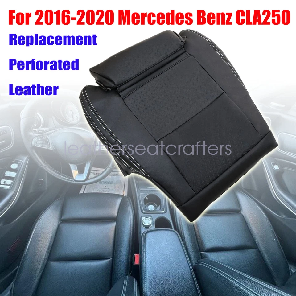 Cubierta de asiento negra perforada inferior del conductor para Mercedes Benz CLA250 2016 A 2020 Foto 2 de 4