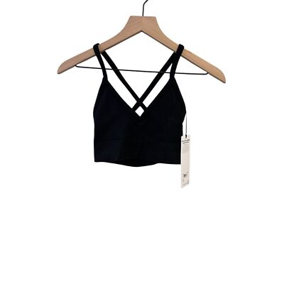Alo Yoga Seamless Ribbed Low Back BLACK Bra S NWT | eBay