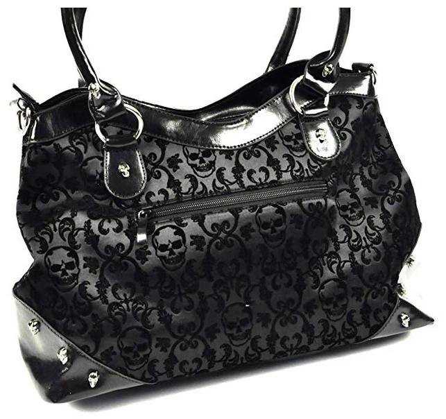 Bolso de hombro rosa gótico victoriano prohibido cameo flocado para dama gótico punk Foto 3 de 4