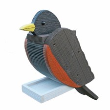 Amish Handcrafted Wooden Backyard Bird Feeder - Robin - Made In USA