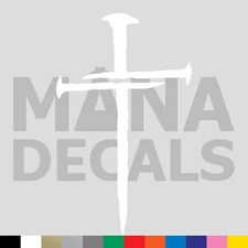 Cross Nails Vinyl Die Cut Decal Sticker - Jesus Christ Christian Religious God