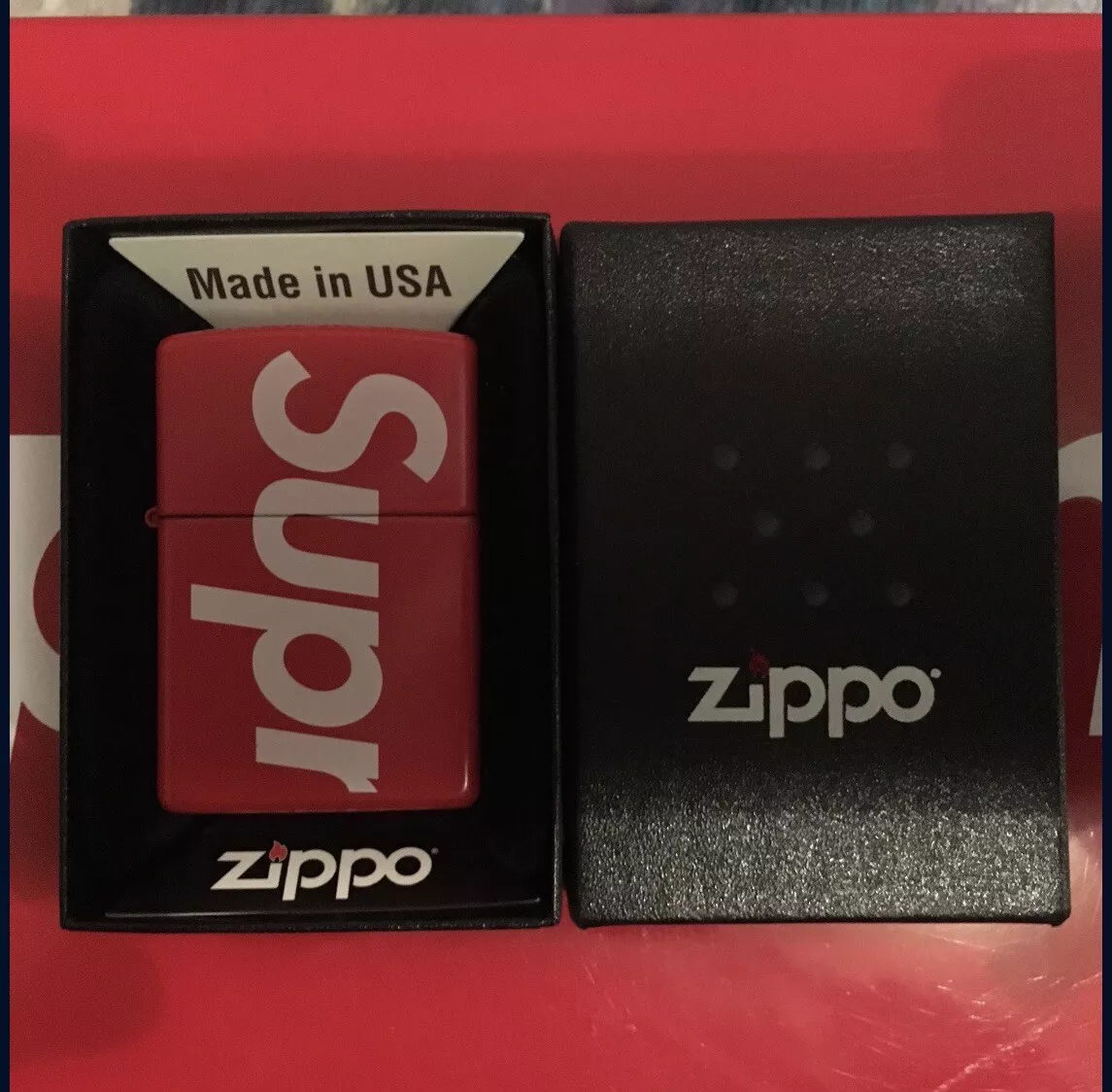 Supreme Logo Zippo Red Box Logo SS