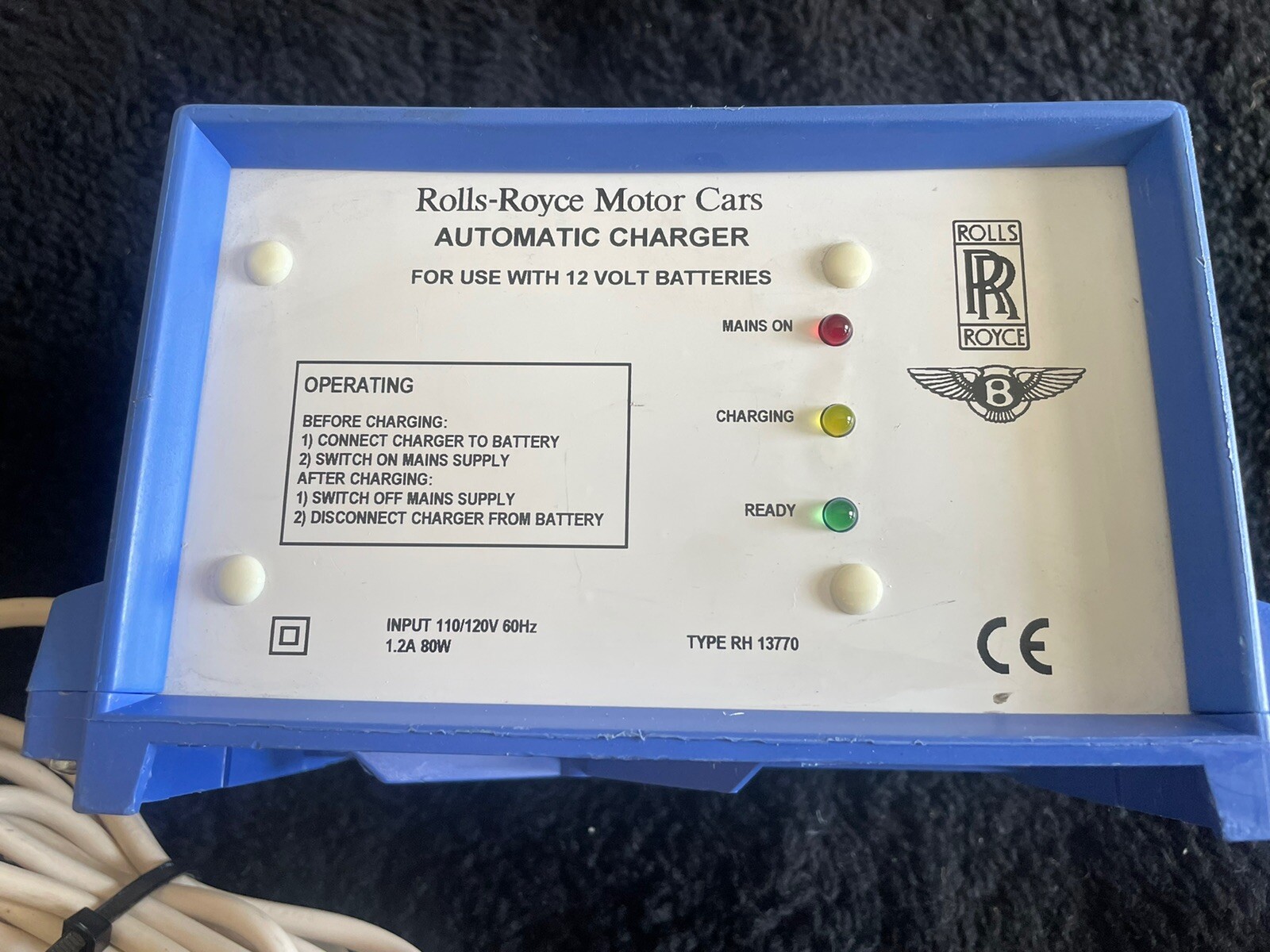 Rolls-Royce Bentley Continental R/T Azure 1997-03 Battery Charger RH13770 OEM