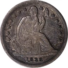 1838 5c Seated Liberty Half Dime - Large Stars ~ XF Details