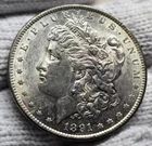 1891 S MORGAN SILVER DOLLAR COIN SILVER EXTRA FINE NEAR UNCIRCULATED