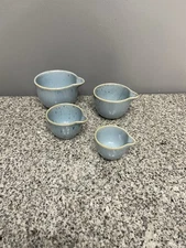 NWOB CORE KITCHEN Set of 4 Pale Blue Ceramic Glazed Measuring Cups No Box Or Tag