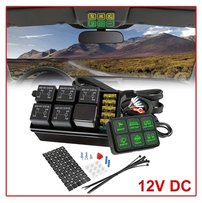 12V 24V 6 Gang LED Schaltpanel Relais Sicherung Auto KFZ Boot RV Steuerbox - Bild 1 von 4
