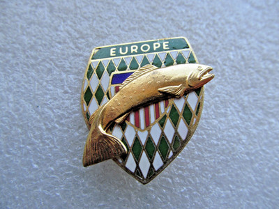 altes Abzeichen Europe Fishing Instructor US Forces Angellehrer US Streitkräfte