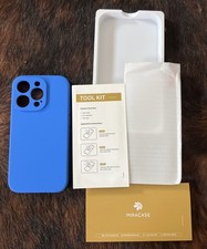 Miracase iPhone 14 Pro Max Case w/Screen Protector, Microfiber Lining Azure Blue