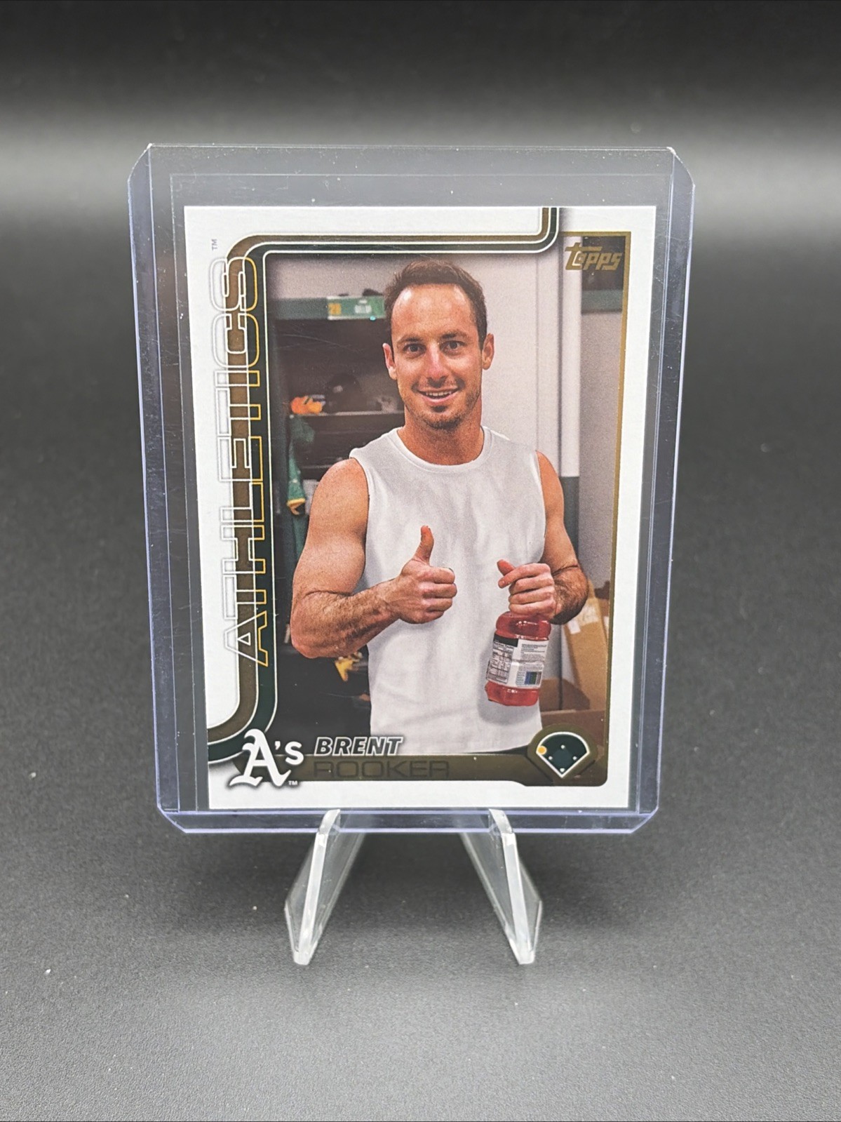 Brent Rooker 2025 Topps Series 1 Golden Mirror Image Variation #129 Athletics