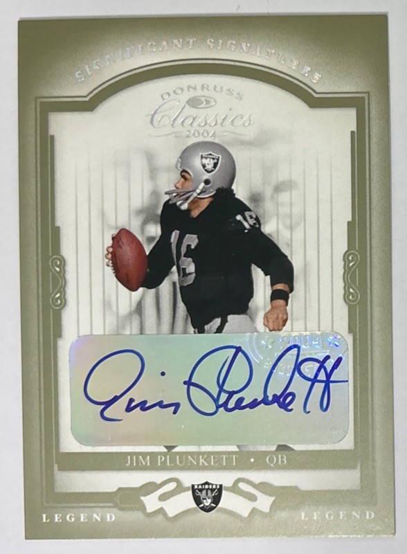 Jim Plunkett 2004 Donruss Classics Significant Signatures Green Auto (29/75)