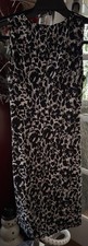 TOMMY HILFIGER Dress 4 Floral Shift Midi Sleeveless Sundress Jersey Stretch Blck