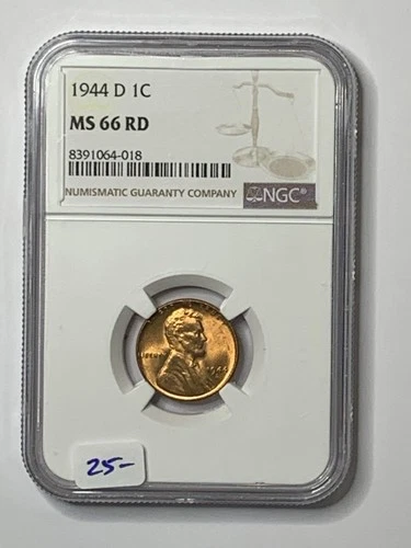 1944-D 1c Lincoln Wheat Cent Penny NGC MS66 RD **XTKXX4018