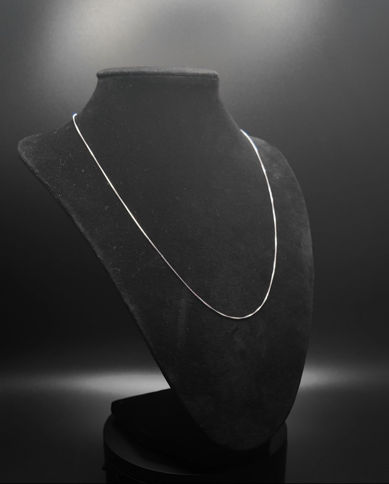 Solid Sterling Silver (.925) Thin Box Necklace - image 2