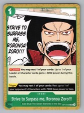 STRIVE TO SURPASS ME, RORONOA ZORO!!! OP14-036 C ONE PIECE NM OP14!3