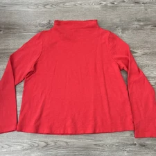 Eileen Fisher Funnel Neck Top Red Long Sleeve Womens Small New