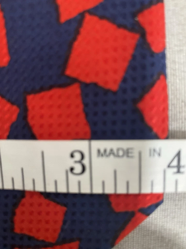 Corbata de seda vintage retro años 80 Tino Cosma para hombre hecha en Italia roja y azul geométrica Foto 2 de 4