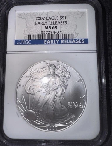 2007 American Silver Eagle NGC MS-69 EARLY RELEASES