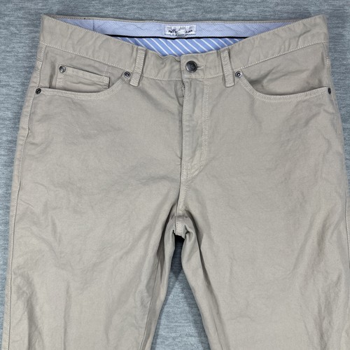 Petter Millar Pants Mens 33 Tan Chinos Stretch Casual - Picture 2 of 10