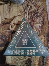 Nature Triangle Shampoo Bar,Seven Green Soap Shampoo, Usman Grass 𝐒hampoo Bar