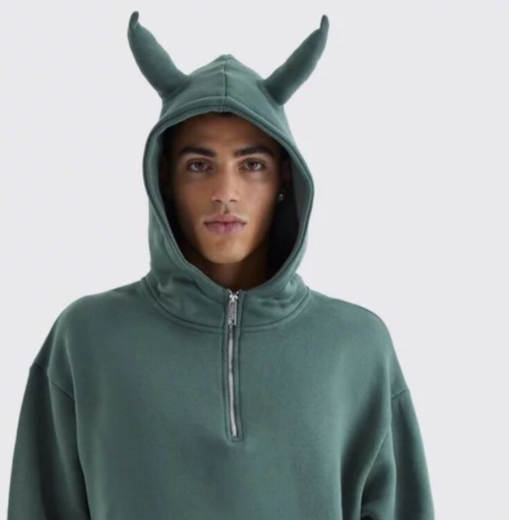 BoohooMAN Plus Oversized Devil Horn Graffiti Tracksuit Khaki Green 5XL NWT image 3