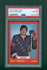 1973 O-Pee-Chee Hockey Card - #25 Walt Tkaczuk, PSA 8 NM/MT