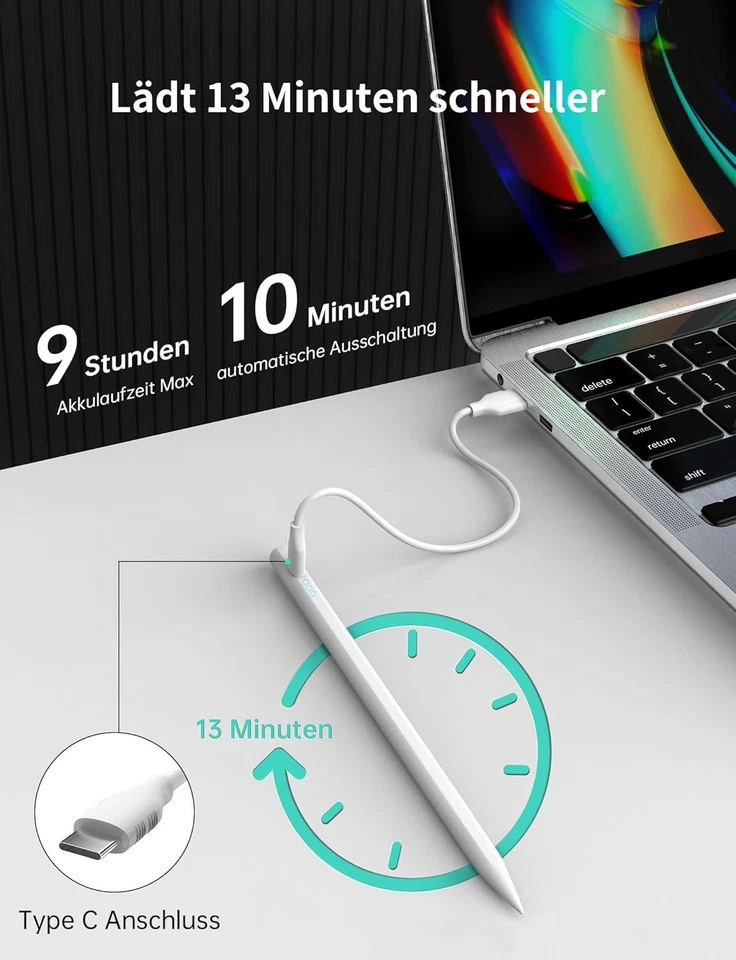 Für Apple Pencil USB-C 2. Gen Stylus Stift Pen für Apple iPad Pro/Air 2018-2025 - Bild 2 von 4