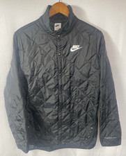 NIKE Youth XL Black Quilted Puffer Jacket with Snaps DD8696-001 THERMA-FIT
