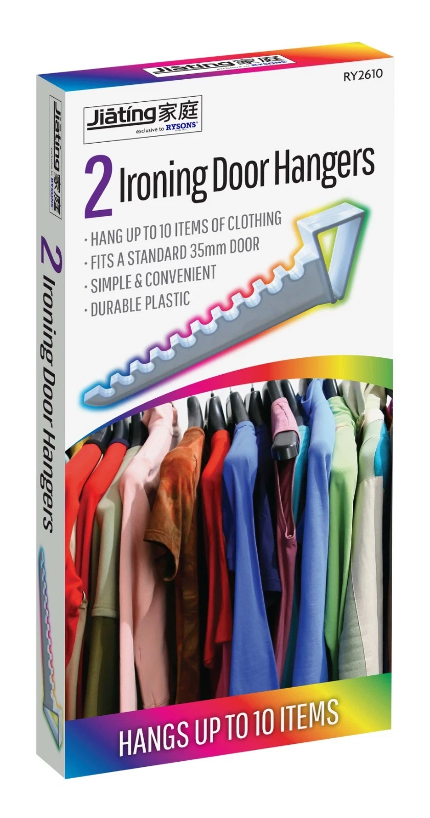 Over Door Ironing Board Hook Hanger 2 in Pack Clothes Storage Space Saver Hooks