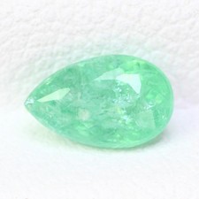 0.70Ct Pear 6.7 x 4.2 MM 100 Natural Neon Blue - Green PARAIBA TOURMALINE