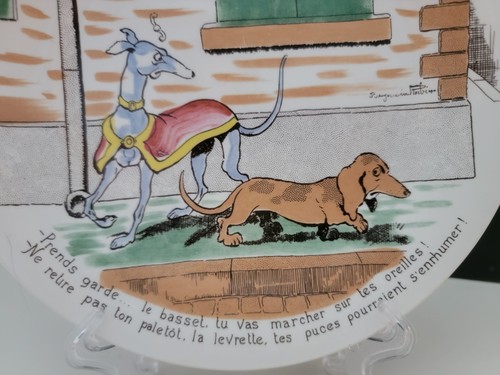Assiette Parlante (Talking Plate) Benjamin Rabier , Signed, Sarreguemines France - Picture 4 of 10
