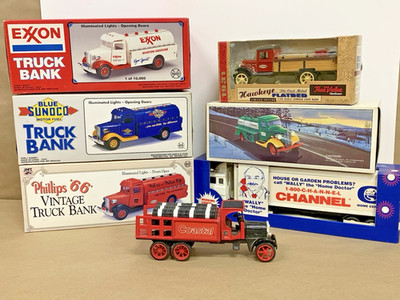 Vintage Mixed Truck Lot Banks True Value Coastal Shell Mobil Texaco Sunoco Exxon