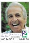 Don Maclean. Actor And Comedian. Signed Radio 2 Cast Card
