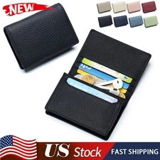 Business Card Holder/Credit Card Wallet Genuine Leather Card Case Organizer