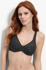 WACOAL 65547 Halo Full Figure Lace Unlined Underwire Bra BLACK size 32 D