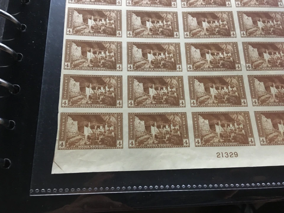 #759 4c Mesa Verde National Parks IMPERF FULL MINT SHEET OF 50 NO GUM AS ISSUED - Image 2 of 2
