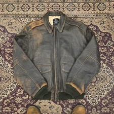 Avi Rex A2 Leather Jacket 90s M Vintage Distressed Style