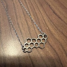 Sterling Silver 925 Honey Comb Bee Necklace