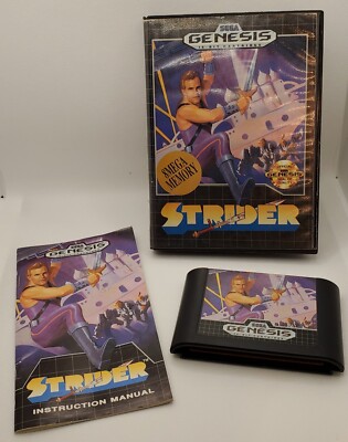 (1990 SEGA GENESIS) *Strider* Video Game -COMPLETE & Play Tested!