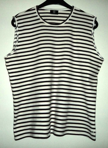 BOGNER  Damen Shirt, Top, Ärmellos, Stretch, Gestreift, Creme - Braun, Gr. 44