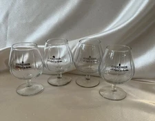 Courvoisier Le Cognac De Napoleon France Stem Glass Gold Logo Snifter 4.5”T