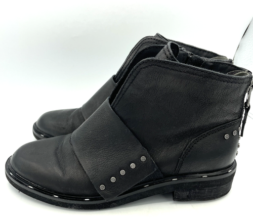 Stivali OTBT Frontage in pelle borchie neri moto caviglia albero medio 8,5 - Foto 12 di 12