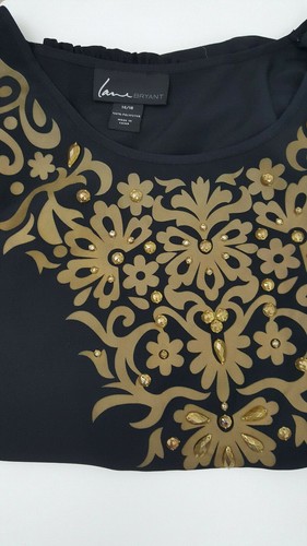 Lane Bryant Blouson Studded Embellished Blouse Size 14/16 - Bild 4 von 6